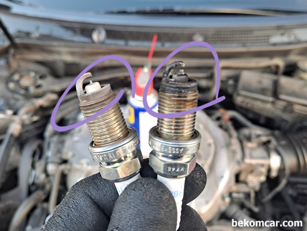 혼다 레전드 점화플러그 4번과 6번 비교사진|贝科姆汽车 (bekomcar)