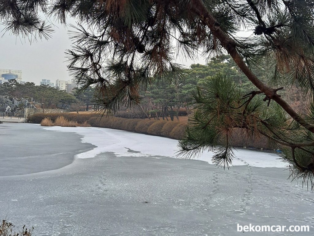 일산호수공원 산책중, 아직 얼어있다.|베콤카 (bekomcar.com)