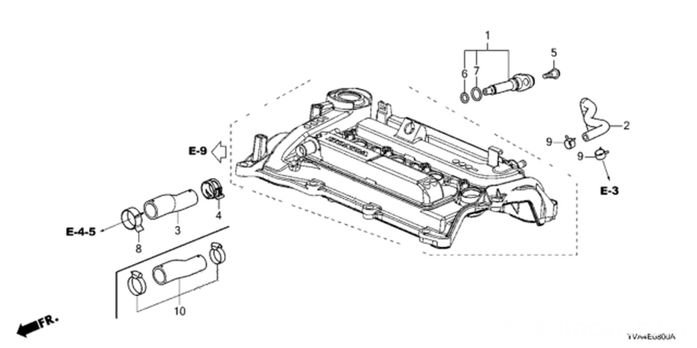 #1. Honda 17130-59B-003Valve Assembly, Pcv|bekomcar.com