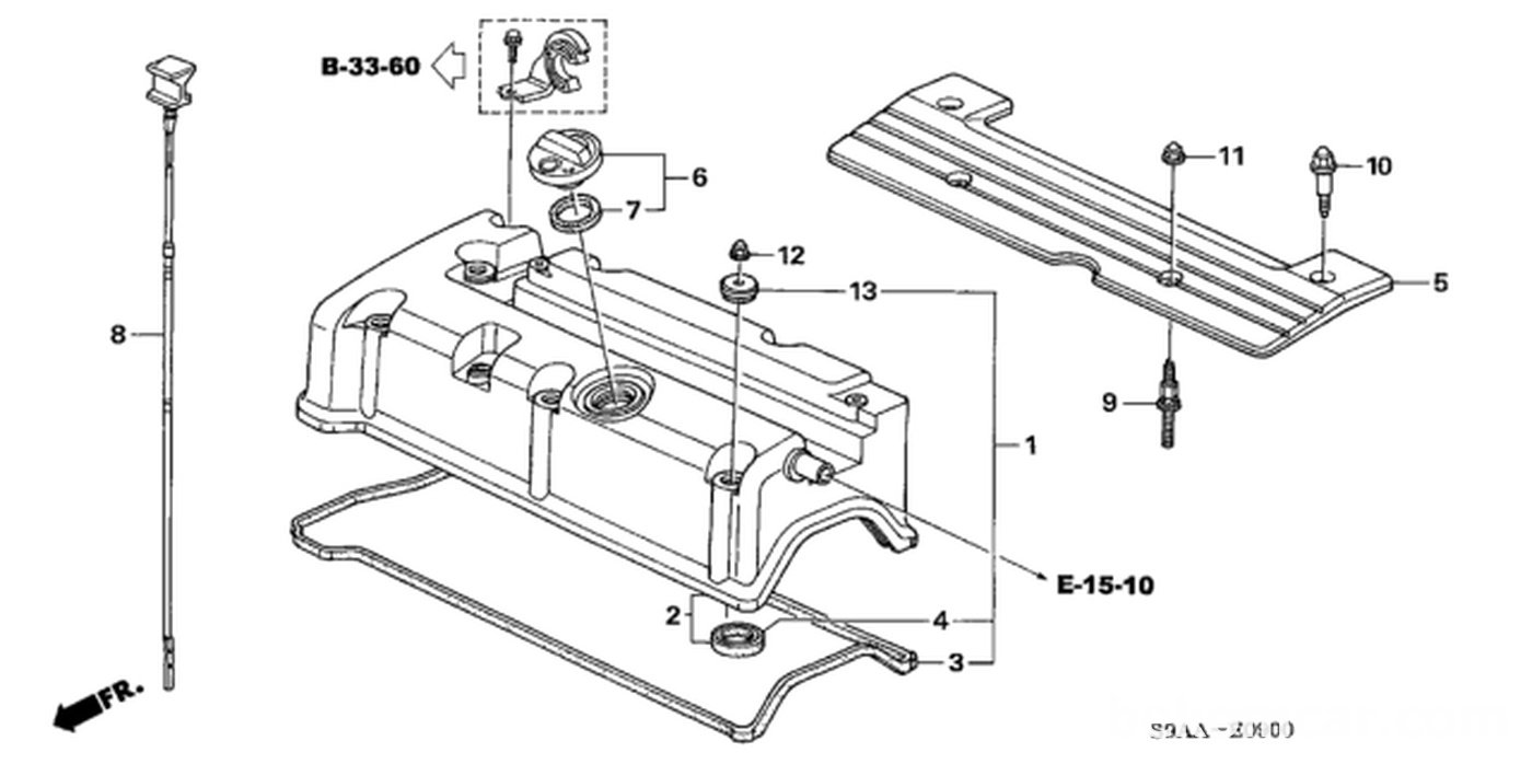 #7.  15613-PC6-000. Gasket, Oil Filler
#1. 12030-RTA-000. Gasket Set, Head Cover|贝科姆汽车 (bekomcar)