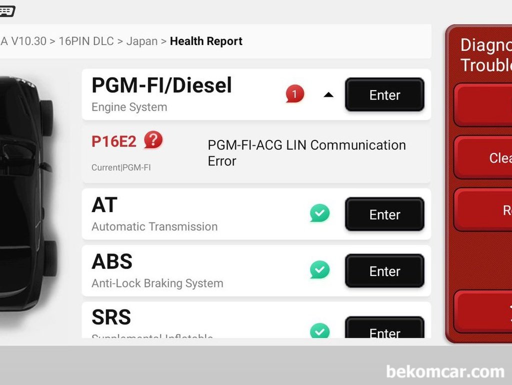 혼다 어코드 2015년 P16E2 고장코드, PGM-FI-ACG LIN통신에러|베콤카 (bekomcar.com)