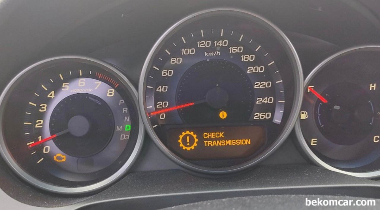 I see blinking 'D' gear, 'Check engine light',   'CHECK TRANSMISSION' warning lights. What should I do?, None|bekomcar.com