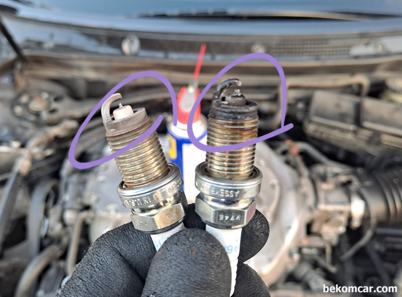혼다 레전드 점화플러그 4번과 6번 비교사진, |贝科姆汽车 (bekomcar)