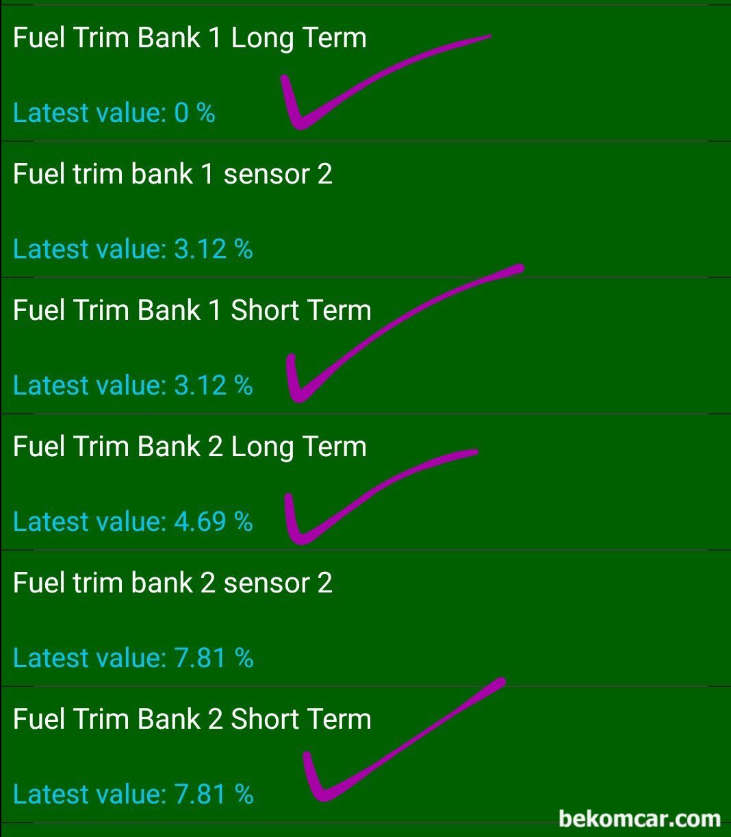 연료보정값이 뭔가요?, 연료보정값 (Fuel Trim) ㅡ 단기 및 장기 그리고 두개를 더한 Total이 있다. 특히 장기연료보정값 인 LTFT 를 엔진 진단에 활용한다.|ベコムカー (bekomcar)