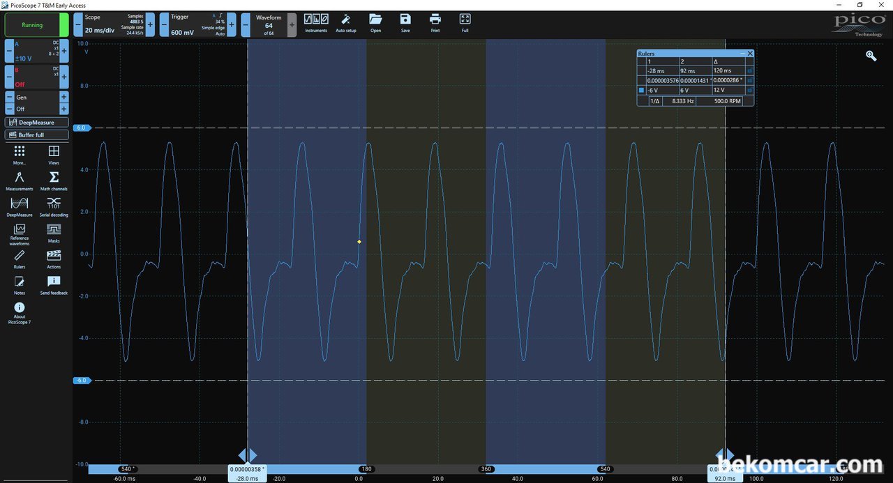 피코스코프 2204A PicoScope 2204A 파형분석, 피코스코프 2204A PicoScope 2204A 파형분석, 오실로스코프 이용 차량진단 방법론은 시스템화 되어 베콤카인증 정비소에 보급될것이다. 피코스코프 2204A는 비록 2채널에 10Mhz 20V 지원이지만 대다수 차량용 센서등 진단에는 적합하다.|بيكومكار (bekomcar)