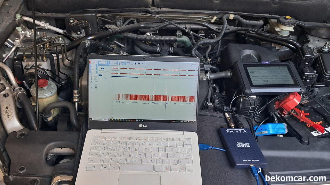 미션 Shift Solenoid B Stuck Off P0756 고장코드 진단, 혼다 CRV2세대, 사용한 오실로스코프는 피코스코프 P2204A이다. 무엇보다 소프트웨어가 좋다. P0756 A/T 미션 기어변경고장 (Shifting) 진단이다. 특히 정밀진단에 스코프를 사용한 전기신호 파형분석은 필수이다. 베콤카 측정차량은 혼다 CRV2세대이다.|베콤카 (bekomcar.com)